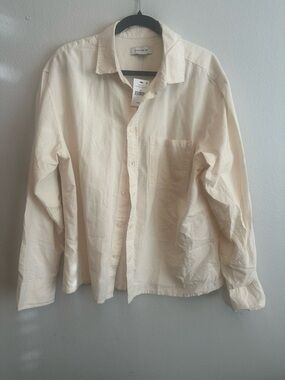 Cotton On Cream oversized Oxford Long Sleeve Shirt